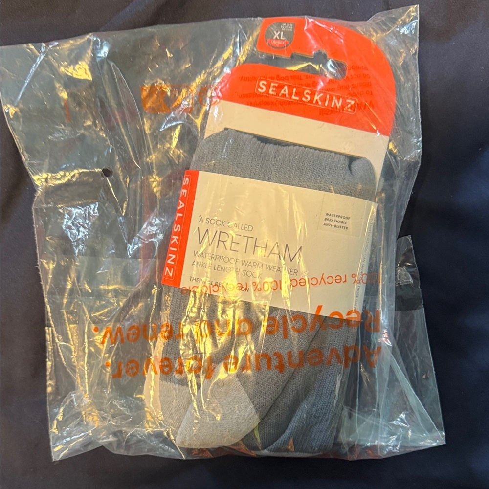 Sealskinz Gray Waterproof Socks wretham mens size xl